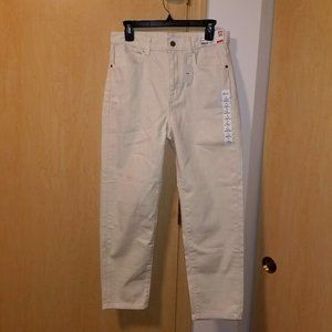 Uniqlo Women Slouch Tapered Ankle Jeans, White, 26